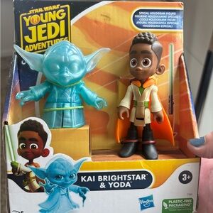 Hasbro Star Wars Young Jedi Kai Brightstar & Yoda Figures - Blue & Orange 🌟